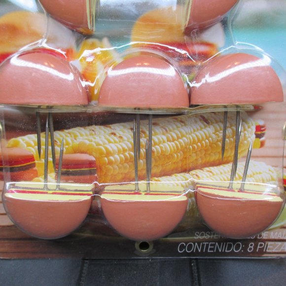 8 Just Grilling  count Corn on the cob holders Hamburger design NEW - Picture 3 of 4
